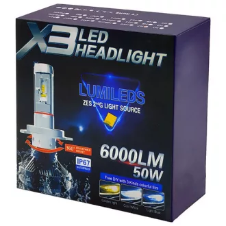 X3, H1 Led Izzó, 6000 LM 9-32V