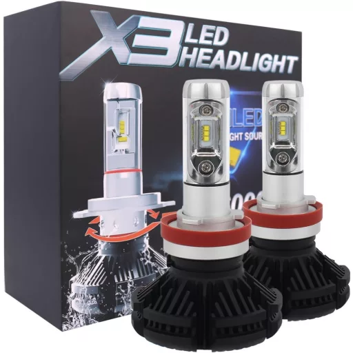 X3, H8 Led Izzó, 6000 LM 9-32V