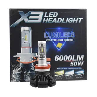 X3, H9 Led Izzó, 6000 LM 9-32V