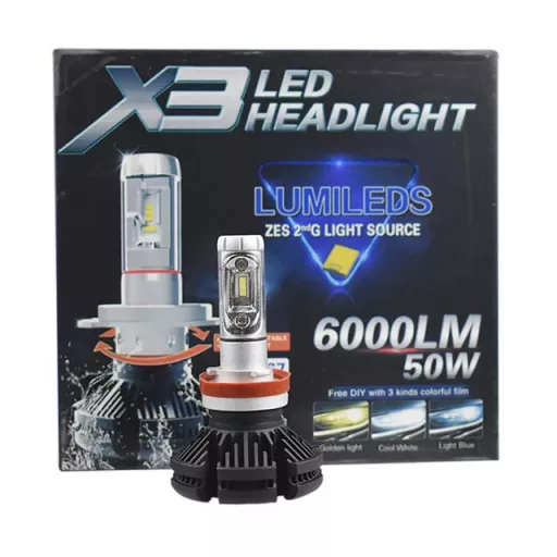 X3, H9 Led Izzó, 6000 LM 9-32V