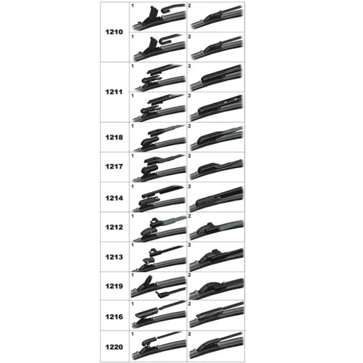 MULTI Ablaktörlő lapát 21 colos (530mm) +9db adapter - darabos