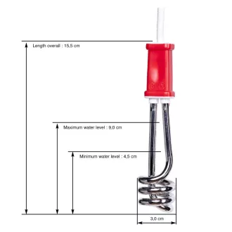   ECE-Ehlers Merülőforraló Utazó Készlet - Alu Pohárral - 9cm - 230V - 350W