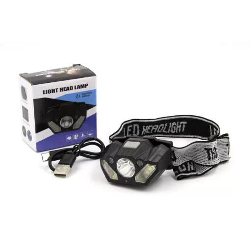 FEJLÁMPA 5 LED TÖLTHETŐ