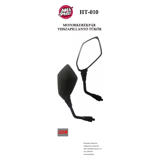MaxSpeed Tükör Motoros, Fekete, M8, Pár