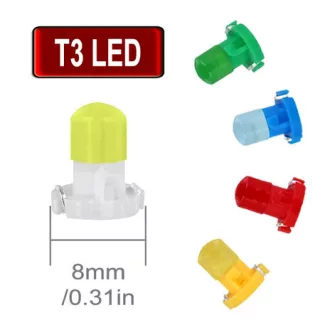Műszerfal Izzó, T3 Cob Led, Piros