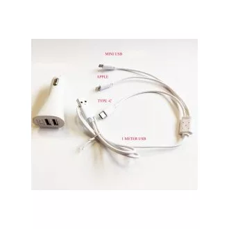   SZIVARGYÚJTÓ DUGÓ USB CSATLAKOZÓKKAL UNIVERZÁLIS Multi TÖLTŐFEJEKKEL 12db.
