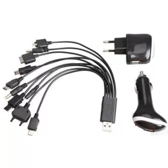  SZIVARGYÚJTÓ DUGÓ USB CSATLAKOZÓKKAL UNIVERZÁLIS Multi TÖLTŐFEJEKKEL 12db.
