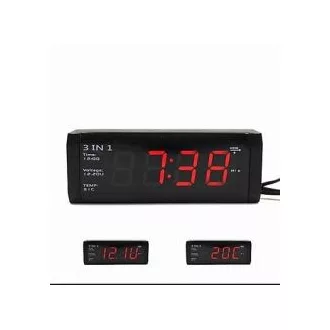   Digitális óra hőmérő voltmérő autóba 3:1-ben voltmérő, óra, hőmérő