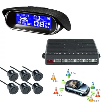   MaxSpeed Tolatóradar, 6 szenzor + távolság jelző LCD kijelző