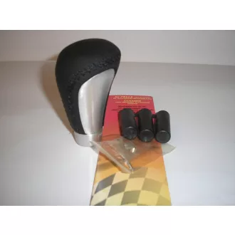 Sebváltógomb Bőr-Fém krómozott MNC 55790B