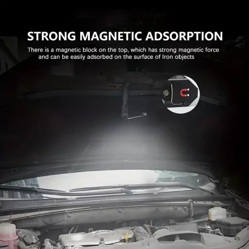 Újratölthető, LED Zseblámpa-Munkalámpa Mágneses. 1200mAh