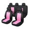 Univerzális üléshuzat szett - pink/fekete 9 részes
