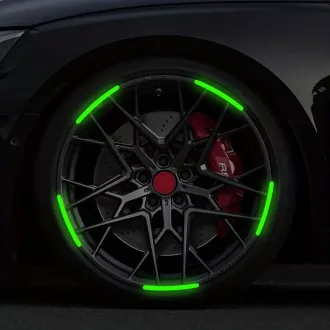   Fényvisszaverő ívelt matrica felnire-kerékre Sárga 20db.