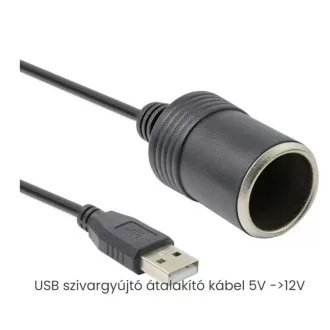   USB-port 12V autós szivargyújtó aljzathoz, átalakító adapter kábel