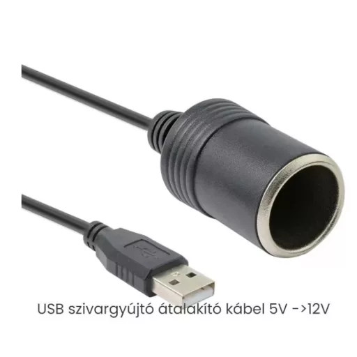 USB-port 12V autós szivargyújtó aljzathoz, átalakító adapter kábel