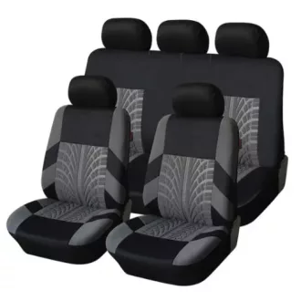   Univerzális üléshuzat (osztható) Szürke-fekete 9részes Abroncsmintás