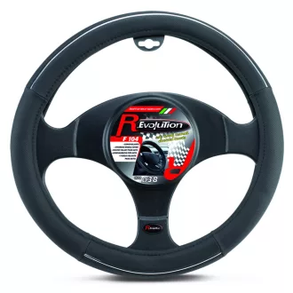 KORMÁNYVÉDŐ F104 FEKETE Ezüst csíkkal