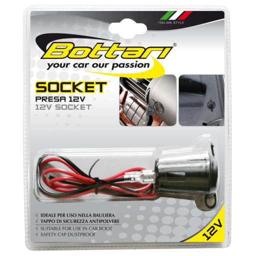 Szivargyújtó aljzat 12V-os kábellel vízhatlan zárható 30206