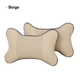 Autós nyakpárna, nyaktámasztó párna BŐR Bézs 2db.