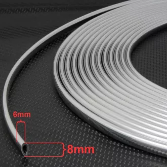   Ajtóélvédő és rács króm dekoráció vágható U-profil 8/6 mm 90885