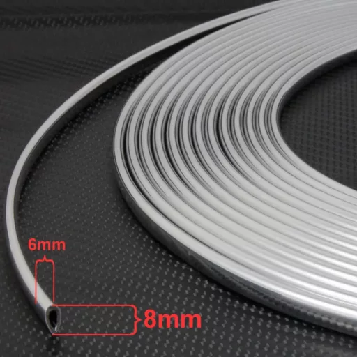 Ajtóélvédő és rács króm dekoráció vágható U-profil 8/6 mm 90885