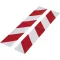 Fényvisszaverő csík piros-fehér ferde csíkozás 10x30cm 2db.
