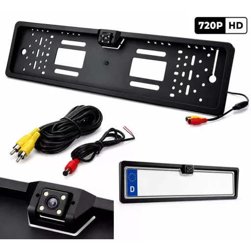 BG482HD Rendszámtábla keretbe integrált HD 720p tolatókamerával - 12V