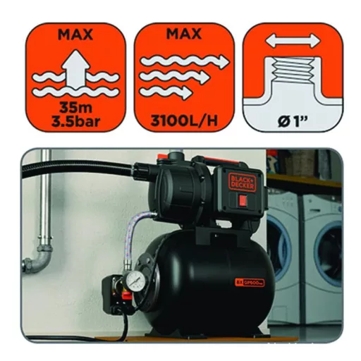 Házi vízmű, 600W 19liter BLACK+DECKER BXGP600PBE