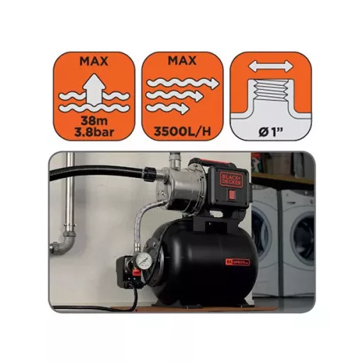 Házi vízmű, 800W 19liter BLACK+DECKER BXGP800XBE