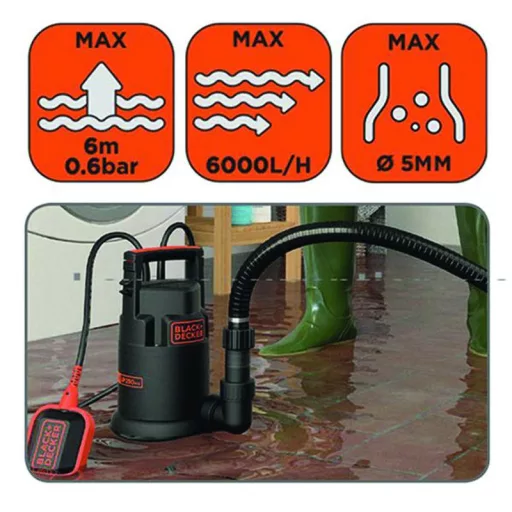 Merülő szivattyú 250W BLACK+DECKER BXUP250PCE