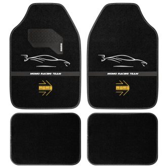   MOMO Autószőnyeg Szett Univerzális Racing Fekete Hímzett (Szövet)