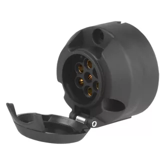   Utánfutó csatlakozó aljzat 7 PIN pótkocsihoz, műanyag 12/24V