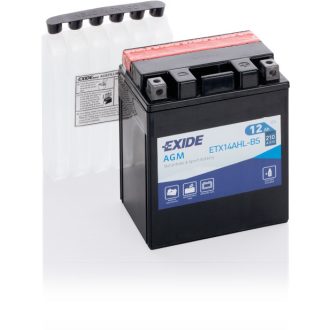Exide AGM 12Ah 210A Jobb+ Motorakkumulátor (ETX14AHLBS)