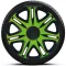 13"-os Nascar Green-Black dísztárcsa garnitúra (4darab)