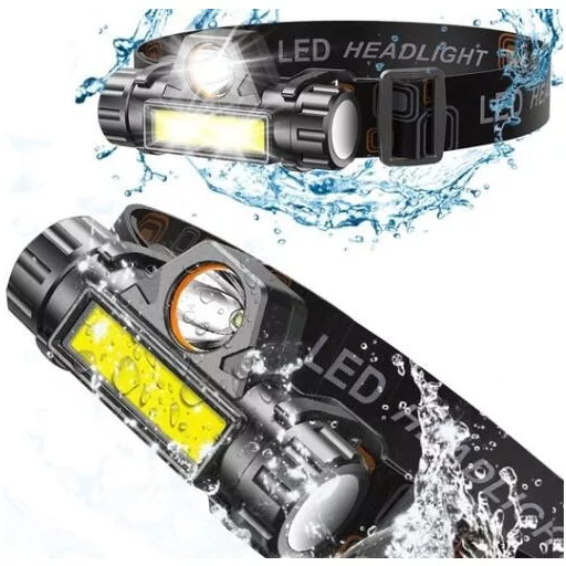Nagy teljesítményű fényszóró LED fejlámpa akkus