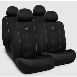   MOMO Ülésvédő Huzat Szett Fekete-Szürke Varrás/Fehér Logó