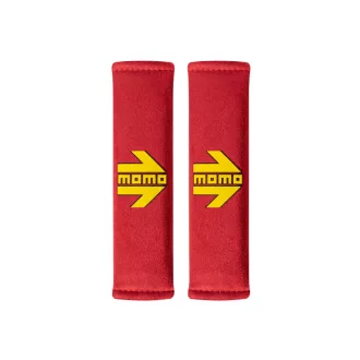 MOMO Biztonsági Övpárna Plüss Piros/Sárga Logó