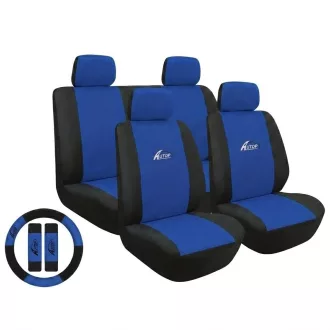   Univerzális 11 részes üléshuzat szett - kék-fekete UL-AG23001BBL