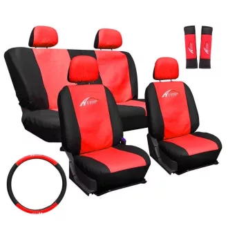   Univerzális 11 részes üléshuzat szett - piros-fekete UL-AG23001BR