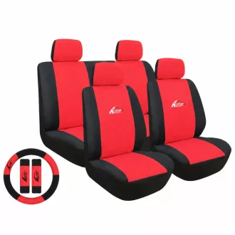   Univerzális 11 részes üléshuzat szett - piros-fekete UL-AG23001BR