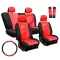 Univerzális 11 részes üléshuzat szett - piros-fekete UL-AG23001BR