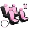 Univerzális 11 részes üléshuzat szett - rózsaszín-fekete UL-AG23001p