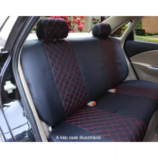 Univerzális fekete/piros steppelt üléshuzat szett UL-AG23002BK