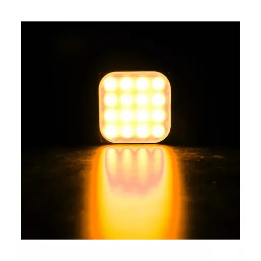 16 LED-es négyzet alakú stroboszkóp - E-jeles - 12-24V IPX4 Waterproof