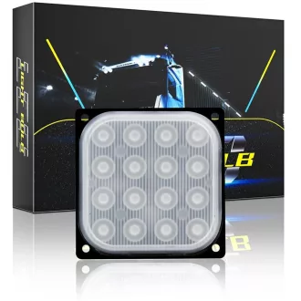   16 LED-es négyzet alakú stroboszkóp - E-jeles - 12-24V IPX4 Waterproof
