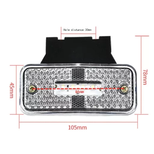 4 LED-es szélességjelző fehér 12-24V - E jeles